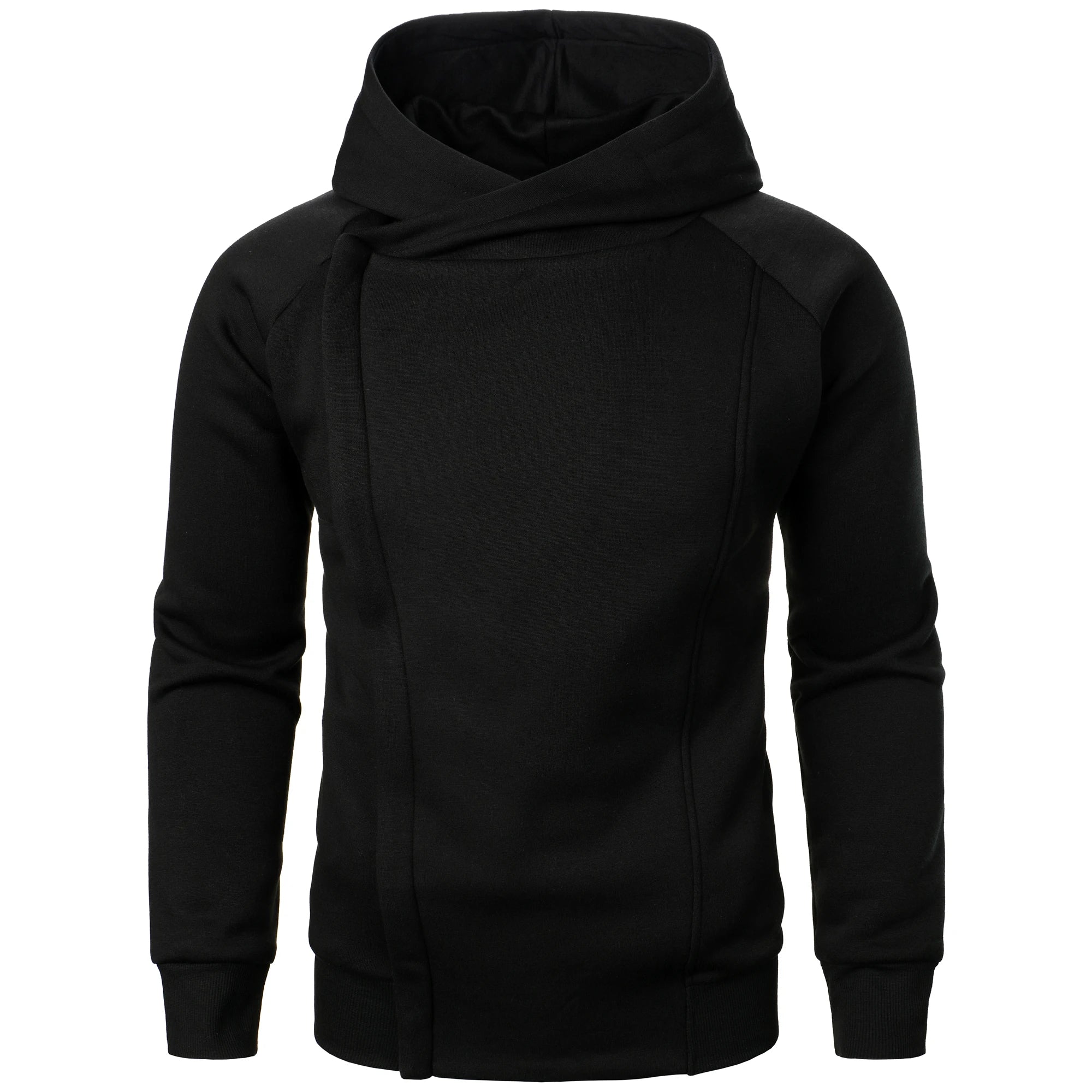 Sergi - Sudadera con capucha y cremallera cruzada