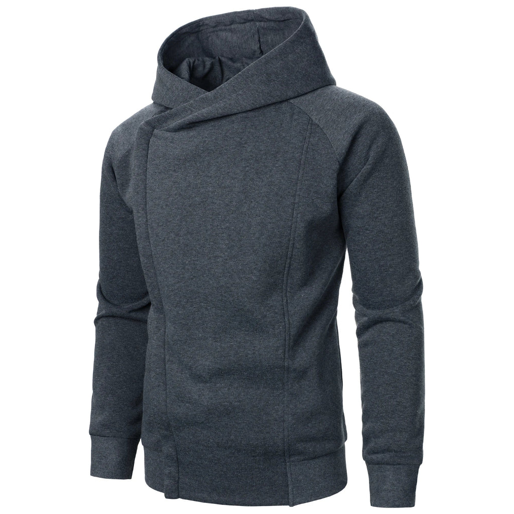 Sergi - Sudadera con capucha y cremallera cruzada