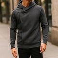 Sergi - Sudadera con capucha y cremallera cruzada